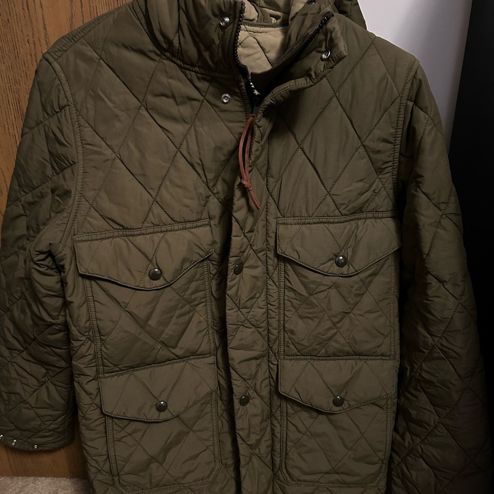 J Crew Olive Quilted Jacket - Picture 4 of 6
